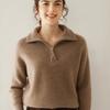 2024 Nuevo Otoño e Invierno 100 Cachemira Ligera Tejido Camiseta Base para Mujer Tops de Manga Larga Versátil Casual y Amigable con la Piel