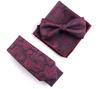 Gravata Jacquard Floral de Amarrar Caju Flor de Caju Rosa Borboleta Gravata Vestido de Noivo Masculino Festa de Casamento