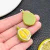 Mistura de 15 Frutas Grandes de Resina Limão Kiwi Durian Lichia Acessórios de Joias Artificiais Pingente DIY Pingente