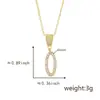 Collar con Colgante de 26 Letras Inglesas Transfronterizo para Mujer Joker Alto Sentido Cobre Circonita Joyería de Letras