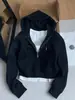 Chaqueta corta color gris carbón para mujer, sudadera fina estilo coreano de otoño, top ajustado, atuendo de principios de otoño, nueva ropa para mujer 2026