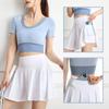 Saia Calça Esportiva Feminina, Saia Fitness Respirável de Secagem Rápida, Saia Calça para Yoga Badminton, Saia Curta para Corrida, Tamanho Grande, Anti-Exposição
