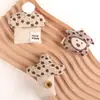 Accesorios de Tela Hechos a Mano, Calcetines de Tela, Lindos Accesorios de Oso y Hongo, Dibujo Animado de Conejo, Serie de Color Café, Patrones Florales Estilo Coreano
