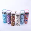 Copo de Gelo Série Nova de Flores Personalizado de Alta Aparência Aço Inoxidável 304 Copo Térmico para Duas Bebidas Copo de Água de Bolsa