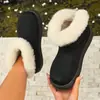 Estilo transfronterizo Botas de nieve de suela gruesa europeas y americanas para mujer 2026 invierno comercio exterior talla grande lazo felpa interior apertura zapatos de algodón