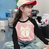 Linda Camiseta de Felpa Cálida Estilo Coreano para Niñas Otoño Invierno Moda Dulce Elegante Bloque de Color Manga Larga Cuello Redondo Tendencia