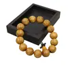Pulsera de Madera de Melocotonero con Cuerda de Engranaje al por Mayor Tallada con el Mantra de Seis Caracteres Pulsera de Madera Pulsera de Cuentas de Buda para Hombres y Mujeres