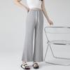 Pantalones de pierna ancha sin soporte para el vientre de mujeres embarazadas, estilo nuevo de verano 2025, con cordón de encaje, cintura alta, sueltos, rectos, casuales para hombres pequeños