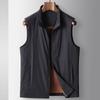 Chal Casual para Hombre 2025 Otoño e Invierno Lujo Ligero Negocios Juventud Color Sólido Seda de Morera Cremallera Chaleco sin Mangas Chaqueta de Moda