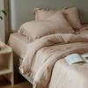 Conjunto de Renda Tencel Importado da Áustria, Roupa de Cama Franzesa Retrô com Babados, Lençol de Cima, Lençol com Elástico, Capa de Edredom