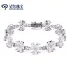 Pulseira de Tênis Europeia e Americana Transfronteiriça Prata 925 Moissanita em Forma de Pera Pulseira Elegante e Estilosa Versátil Venda por Atacado