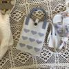 Bolso de mano de punto con diseño de panda, estilo coreano, para teléfono móvil, personalizado, informal, texturizado, para mujer.