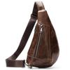 Homens Genuine Leather Chest Bag Top Layer Cowhide Shoulder Crossbody Bag Moda Masculina Marca Grande Capacidade Meninos Casual Bag Atacado