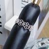 Romance na Ponta dos Dedos~Anel Aberto de Renda Coroa para Mulheres, Anel Exquisito e Ousado para o Dedo Indicador em Estilo Palaciano