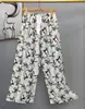 Pantalones de pijama de algodón para mujer, verano, finos, estampados, casuales, de pierna ancha, pueden usar mujeres embarazadas, comercio exterior, pantalones de talla grande