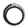 Pulsera de Obsidiana de Doble Círculo con Ágata y Cuentas de Buda, Caliente en TikTok, Pulsera Exquisita Unisex, Joyería al por Mayor