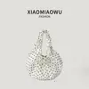 Bolsa de Lona con Cordón, Plisada, de Lunares, Estilo Coreano 2026, Fresca y Exquisita, de Moda y Tendencia, Bolso de Mano para Mujer de Nicho, Modelo Nuevo para el Trayecto