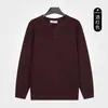 Suéter de punto para hombre, otoño/invierno, cuello redondo, manga larga, estilo casual, con un toque de lujo discreto y una sensación sofisticada, cálido y cómodo