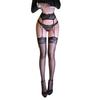 Shuoyao "Flor Fantasia" Brilho Aurora Meia-Calça de Alça Acima do Joelho Ultra Fina Seda Preta Sexy Lingerie Meia-Calça de Alça para Mulheres A265