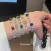 Pulsera geométrica cuadrada de circón europeo y americano para mujer, moderna, de lujo ligero, sensación de alta gama, joyería de diseño exquisito de nicho para mujeres