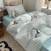 Estilo Muji novo conjunto de três peças macio e amigável à pele conjunto de quatro peças lençol capa de edredom conjunto de três peças para dormitório estilo lençol com elástico