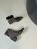 Botines AII GUIFEI de tacón grueso con punta fina de estilo retro francés para mujer, nuevo modelo de otoño 2026, botas ajustadas con cremallera trasera