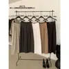 Pantalones Casuales ULOUR/U Grano Otoño Temprano Estilo Coreano Versátiles para el Trabajo Adelgazantes Pierna Recta Pierna Ancha 96071 (con cinturón)