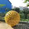 Escultura de Bola Oca Luminosa de Aço Inoxidável Globo de Metal Fonte de Água para Praça Externa Ornamento de Paisagem de Jardim