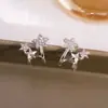 Brincos Elegantes de Estrela de Diamante Estilo Coreano, Modernos e Versáteis, Brincos para o Dia a Dia de Estilo Descolado, Design de Nicho e Brincos Únicos