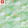 Tela Estampada de Alta Densidad Imitación Algodón Tencel, Paquete de 60 Unidades, Estampado Abstracto de Cuento de Hadas Arcoíris, Tela para Vestido de Mujer y Niño, En Stock