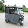 Toldo de Lluvia para Triciclo Eléctrico Autobús Pequeño Toldo Transparente Mejorado Soporte de Tubo de Acero Grueso Casual Nuevo Estilo Blanco Lechoso