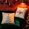 Funda de almohada Cojín de sofá Cojín estampado Muñeco de nieve de Navidad Árbol de Navidad Festival Decoración del hogar Funda de cojín cuadrada