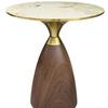 Mesa de Centro Redonda de Luxo Leve Moderna Simples Exquisita Mesa de Canto Doméstica Mesa Lateral de Sofá para Sala de Estar Mesa Redonda Pequena de Placa de Rocha Mesa Redonda Nórdica