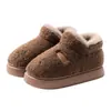 Pantuflas de Algodón para Mujer con Tacón 2026 Nuevo Otoño/Invierno para Interiores Hogar Antideslizantes Cálidas de Suela Gruesa de Felpa Algodón para Mujer