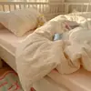 Juego de Cama de Cuatro Piezas Clase A Algodón Lavado Algodón Puro Todo Algodón Gasa de Doble Capa Funda Nórdica Sábana Bajera Falda de Cama de Verano Dormitorio Juego de Tres Piezas