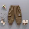 Pantalones para Niños 2026 Primavera y Otoño Nuevo Estilo Coreano Frescos y Elegantes Pantalones Casuales para Bebés y Niños Pequeños, Pantalones Cargo de Algodón