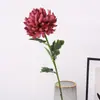 Buquê de crisântemo de ramo único com folhas crisântemo abacaxi casamento decoração de casa flor de seda floral crisântemo de tênis de mesa grande