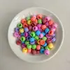 Miçangas Listradas Arco-Íris com Furo Grande de 5mm Acessórios para Joias DIY Cor Mista Acrílico Miçangas Soltas Materiais de Miçangas Listradas Atacado
