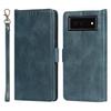 Funda para Teléfono Móvil para Google Pixel 6 Google Pixel 6Pro Hebilla Central Retro Solapa Doble Plegable Funda de Cuero