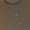 Nuevo Collar de Flor Completa de Diamantes para Mujer Diseño de Nicho ins Dulce Lindo Femenino Lujo Ligero Gama Alta Versátil Cadena para Clavícula