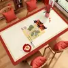 Alfombrilla para Mesa de Centro de Año Nuevo 2025 Impermeable y a Prueba de Aceite Lujo Ligero Gama Alta Roja Festiva Mantel para Mesa de Centro de Sala de Estar Alfombrilla Protectora
