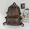 Nova Mochila Masculina Estilo Coreano Casual Viagem Grande Capacidade Feminina Negócios Deslocamento PU Mochila para Laptop de 15,6 polegadas