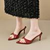 Nuevos Tacones de Aguja Estilo Verano 2025, Chanclas Diarias Sencillas, Pantuflas de Tacón Alto Elegantes y a la Moda