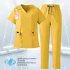 Ropa de trabajo personalizada para mujeres en los campos médico y de belleza, técnicos, doctores y enfermeras; conjuntos separados de manga corta y pantalón largo para hombres y mujeres