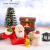 Colgante Cerámico Navideño Enano Regalo Adorno de Resina Papá Noel Muñeco de Nieve Decoración de Escritorio Bonsái