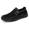 Sapatos Masculinos Verão Novo Malha Sapatos Masculinos Poliuretano Leve Sapatos de Pano Velho Pequim Meia-idade e Idosos Tamanho Grande Sapatos de Pai