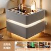 Mesa de cabeceira inteligente Luz Luxo High-end Madeira maciça 2024 com luz Novo quarto Bloqueio Pequeno Gabinete Simples Moderno