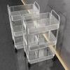Estante de Almacenamiento Transparente para el Hogar Móvil para Baño Estante de Almacenamiento Multicapa Estantería para Dormitorio Carrito Acrílico Estante de Almacenamiento