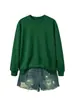 Fabricantes un gran número de punto Amazon deseo transfronterizo moda color liso cuello redondo jersey suéter manga larga holgado ropa de mujer
