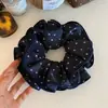 Elástico de Cabelo de Quatro Camadas Cor Café Azul com Bolinhas para Mulheres, Alta Elasticidade, Durável, Estilo Étnico, 2025 Busan